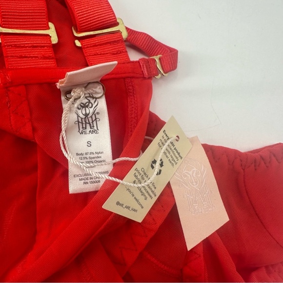 Revolve x Hah Under the Wire Bodysuit Blood Orange Red Size Small New with Tags - Picture 14 of 15